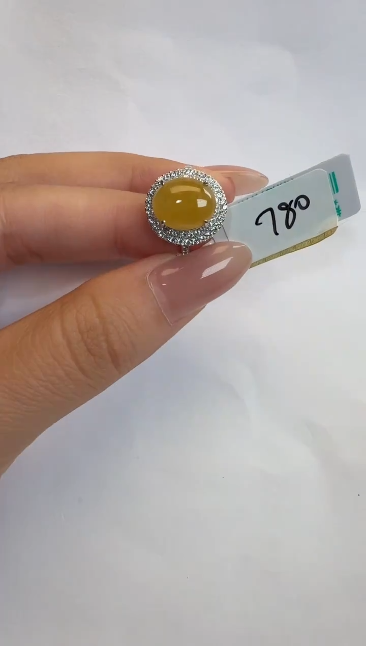 银S925镶嵌戒指翡翠通体925银镶缅甸A货翡翠戒指100