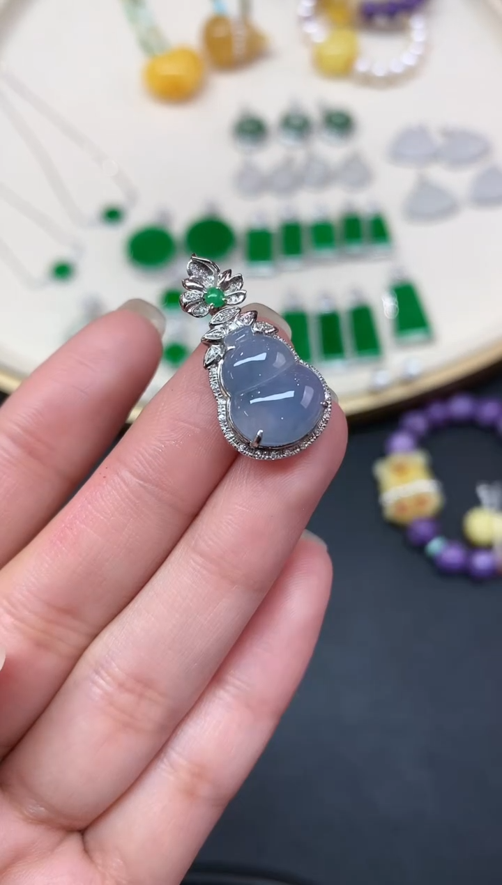 【闪购商品】翡翠吊坠(不含链)18K金镶嵌吊坠A276|3980