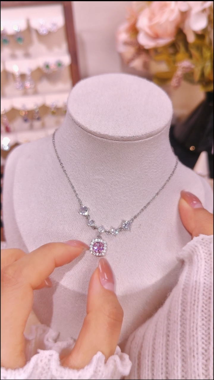 合金无粉色项链 