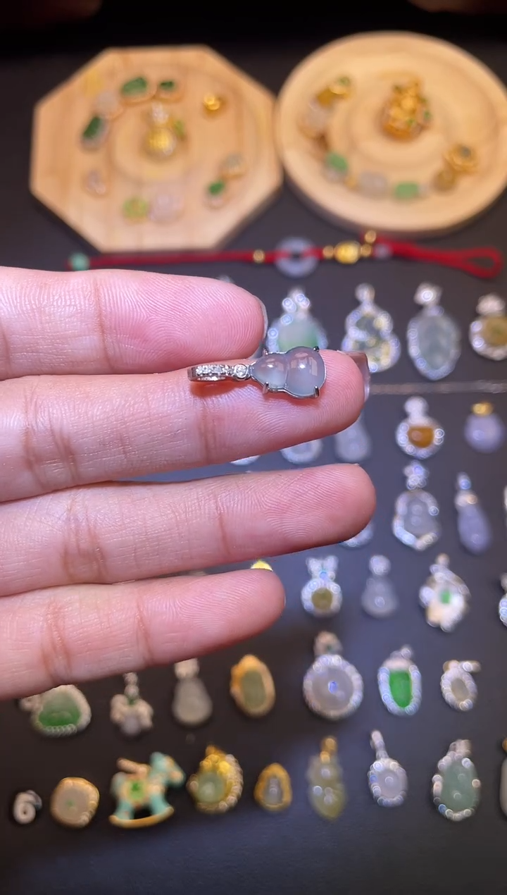 吊坠(不含链)银S925镶嵌翡翠1