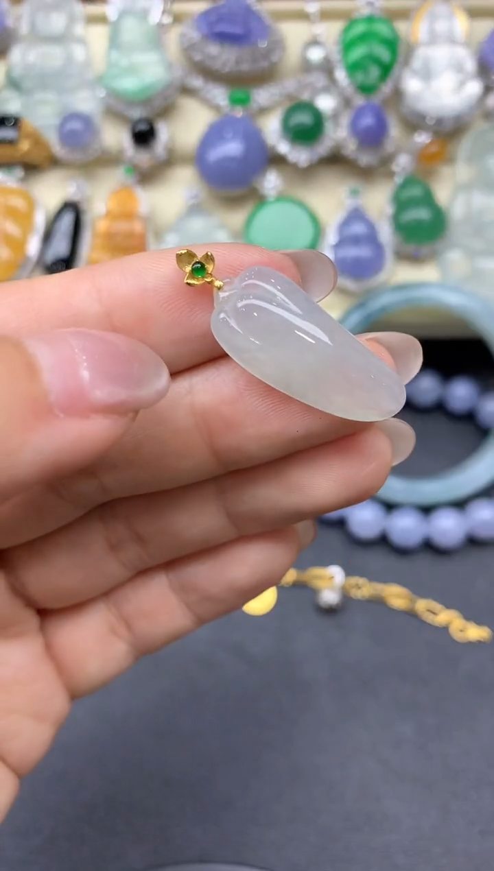 【闪购商品】翡翠颈饰18K金镶嵌19-中国好珍宝