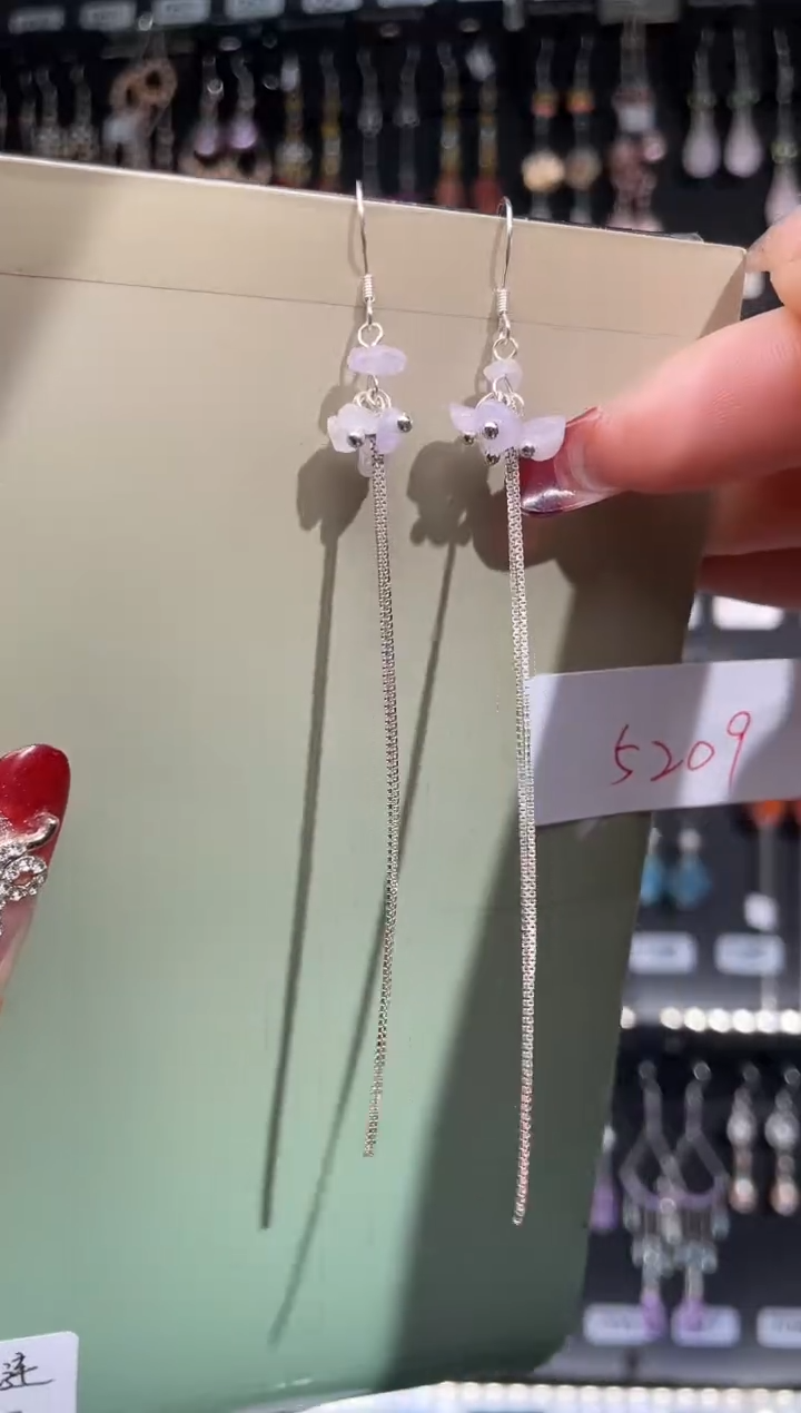 【闪购商品】紫晶耳饰银S925镶嵌喜欢拍