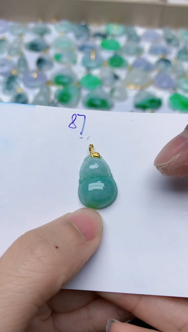 【闪购商品】翡翠颈饰18K金镶嵌天然翡翠A货    87