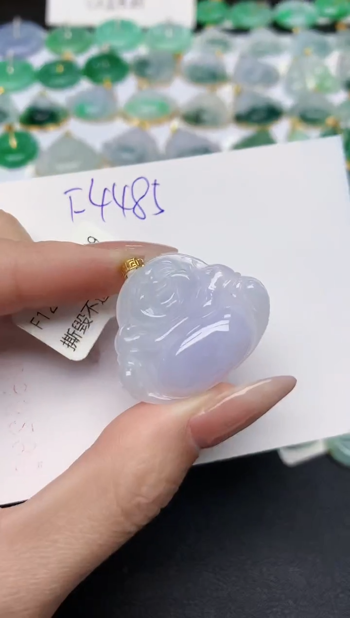 颈饰18K金镶嵌翡翠天然缅甸A货翡翠百元以上9元证书费自理