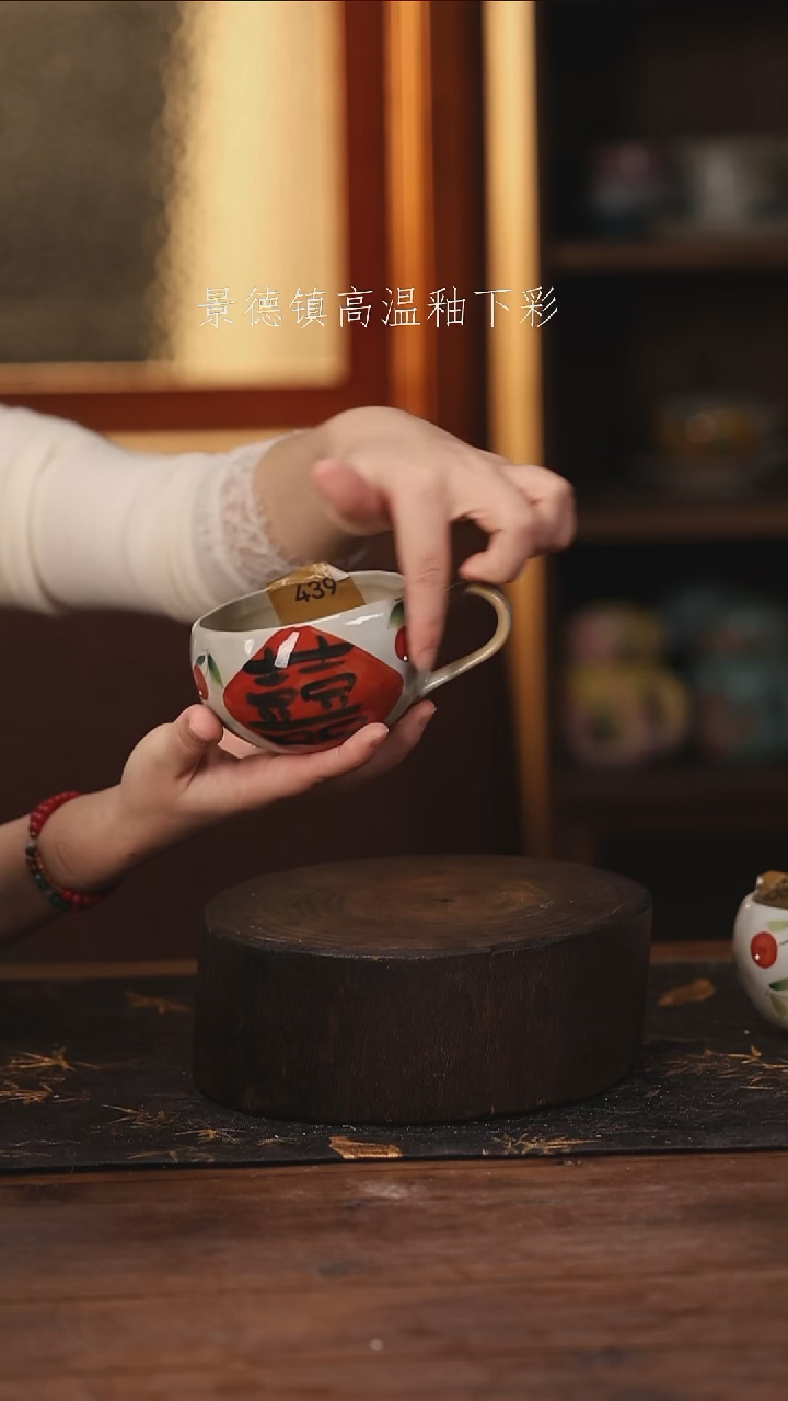 陶瓷景德镇高温釉下手绘陶瓷@L439@