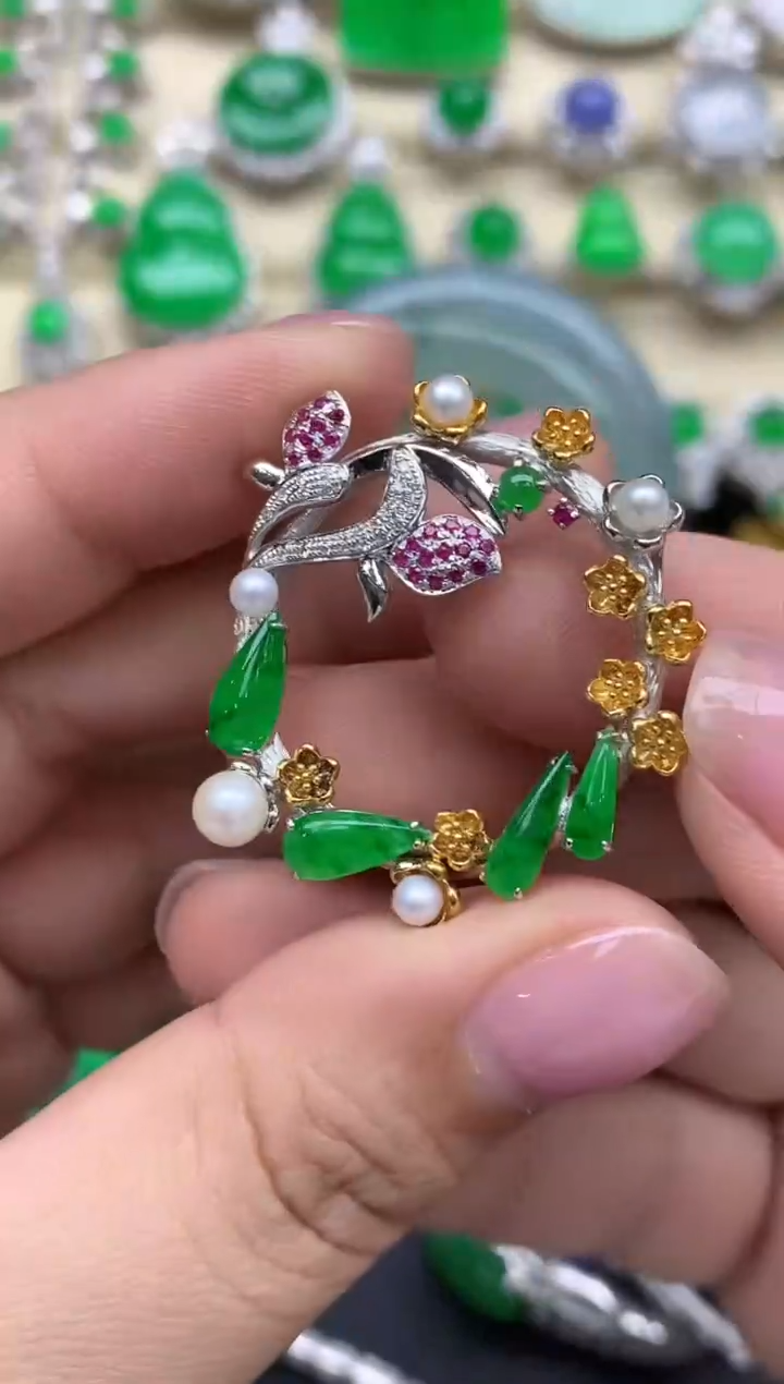 【闪购商品】翡翠颈饰18K金镶嵌518-中国好珍宝