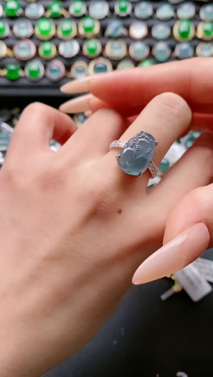 【闪购商品】翡翠戒指银S925镶嵌1111