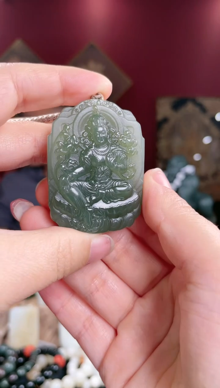 【闪购商品】和田玉颈饰未镶嵌湖水绿观音