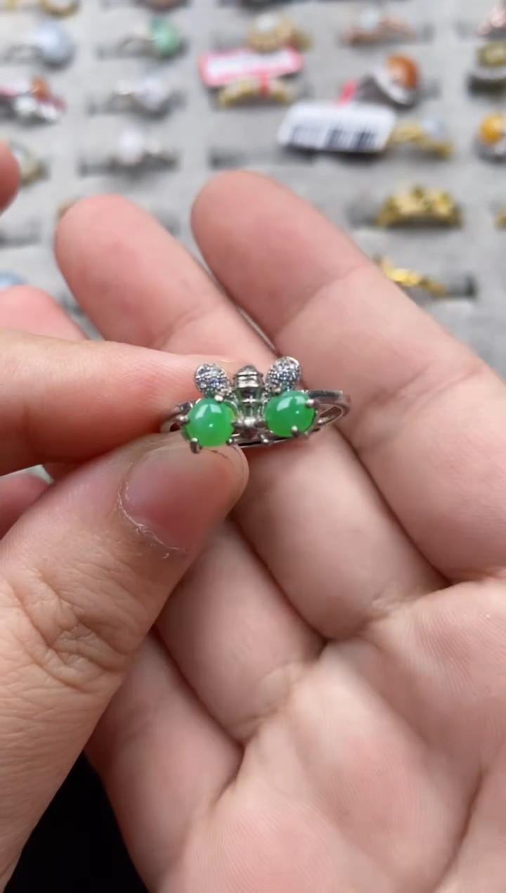 【闪购商品】翡翠戒指银S925镶嵌22222---7
