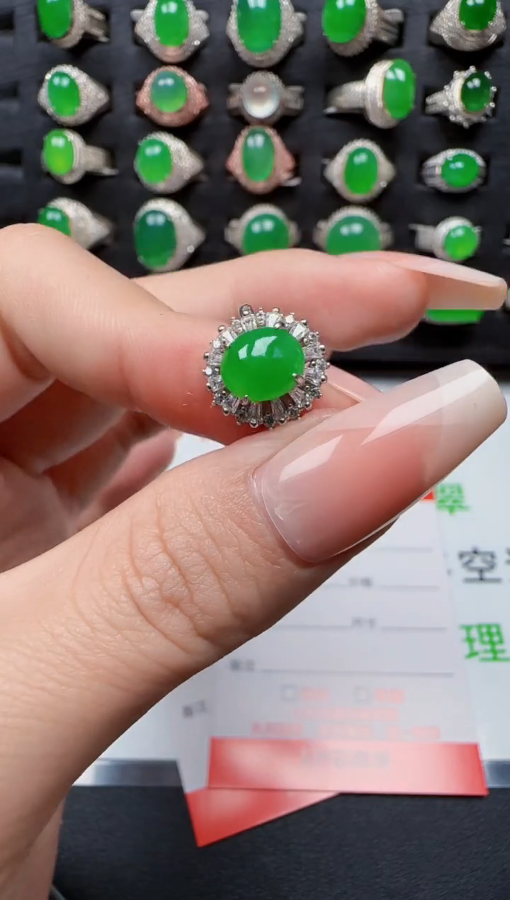【闪购商品】翡翠戒指银S925镶嵌3667