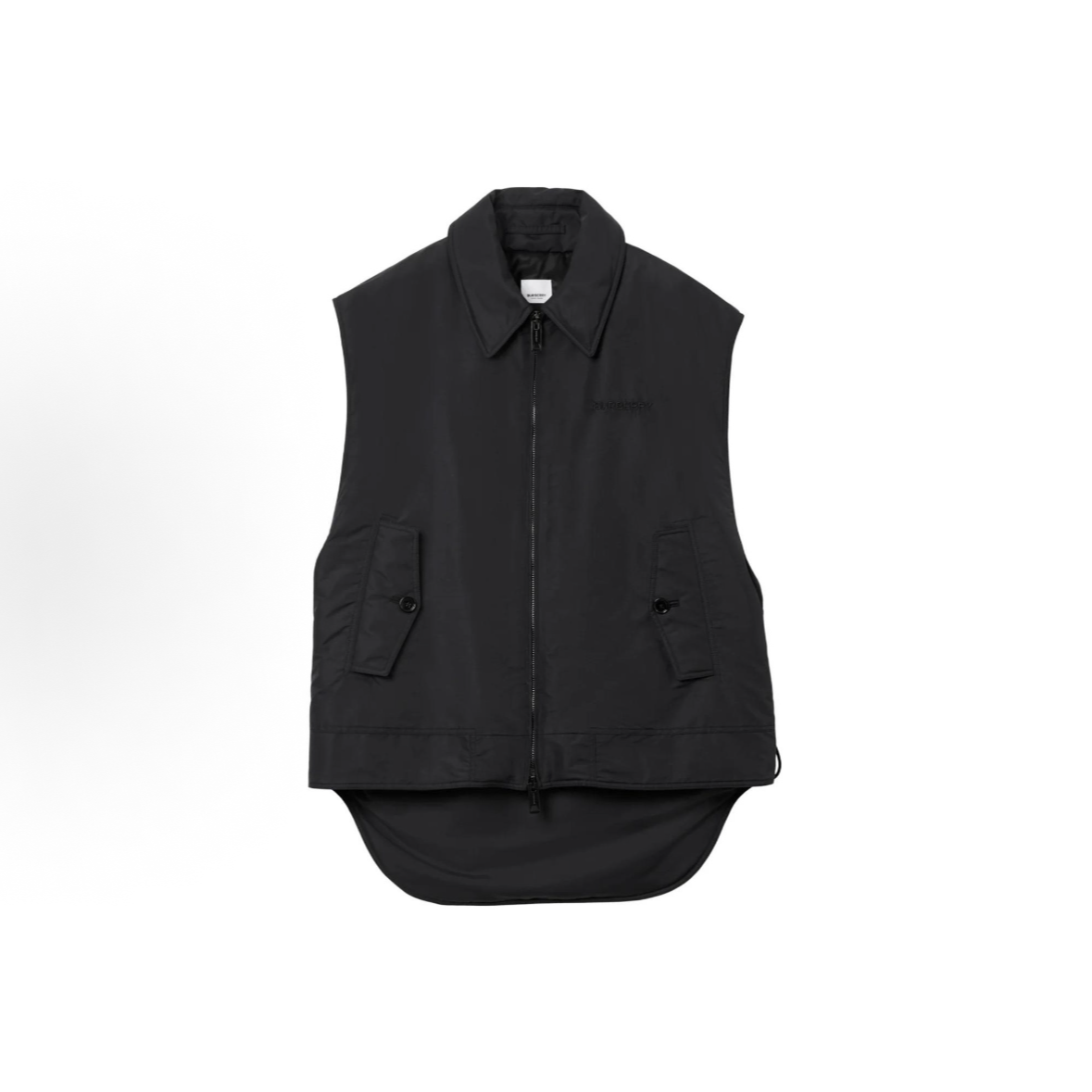 99新 BURBERRY/博柏利  SS23 纯色字母Logo刺绣拉链马甲  黑色