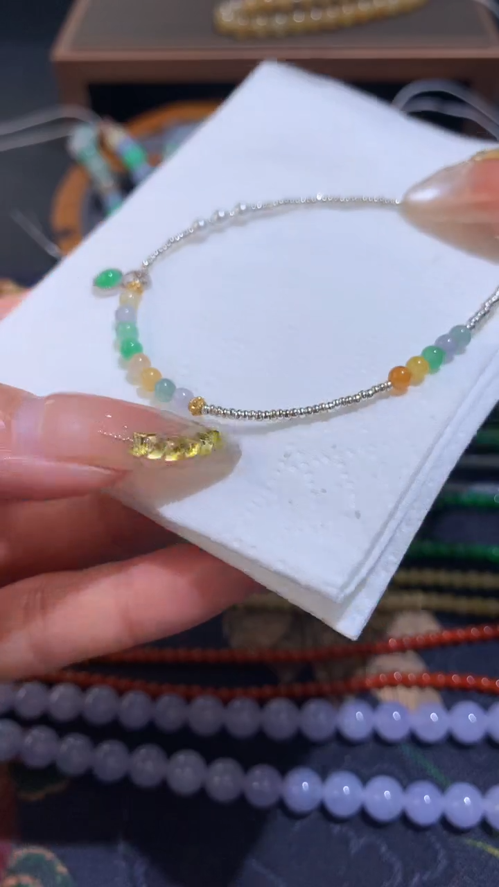 【闪购商品】翡翠散珠马卡龙手链