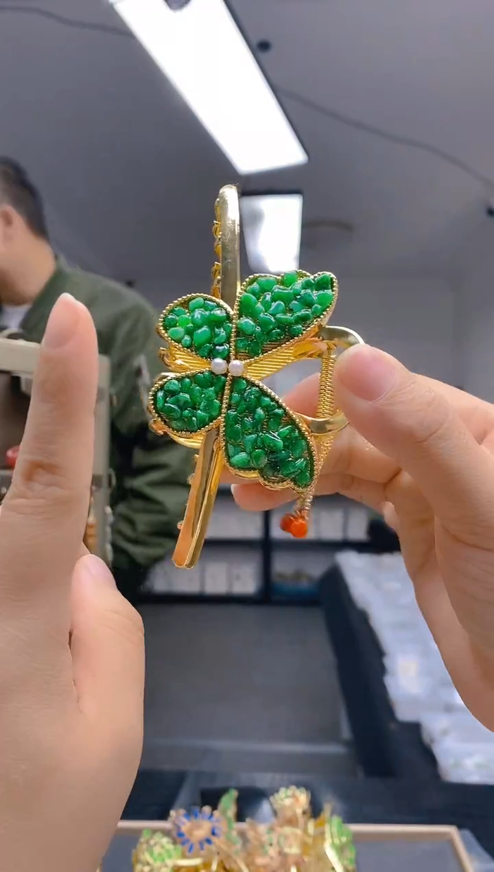 【闪购商品】翡翠耳饰合金62翡翠发簪