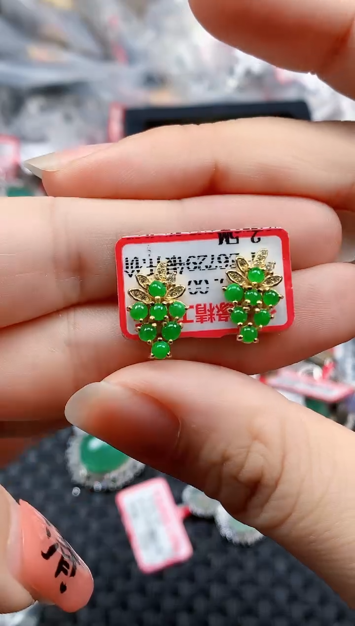 银S925镶嵌戒指翡翠天然A货缅甸翡翠