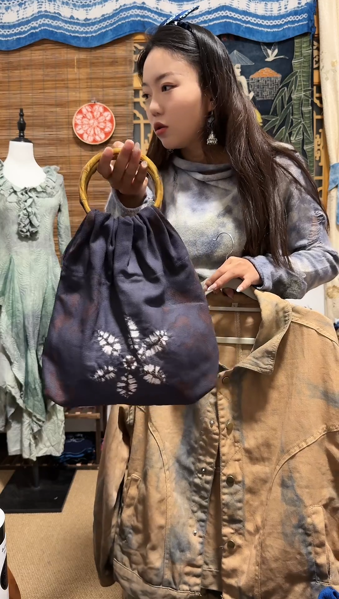 【闪购商品】植物染色扎染工艺竹节包