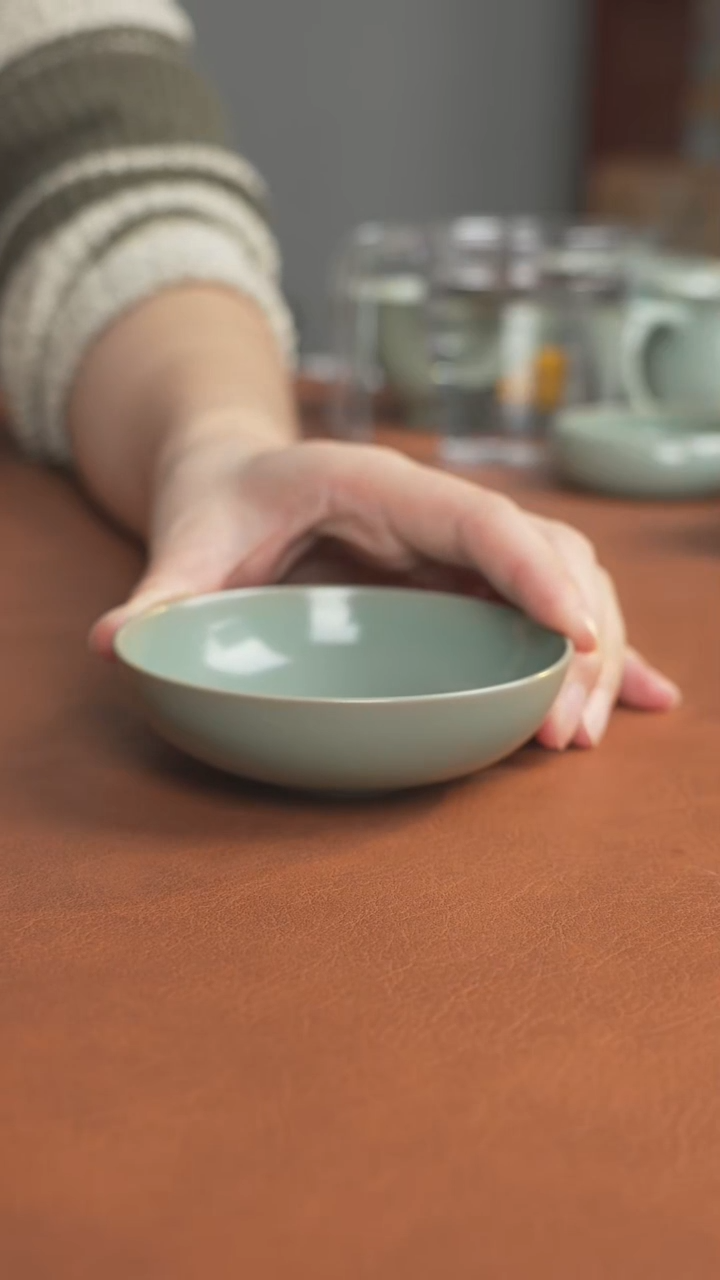 杯子纯手工汝窑原矿釉汝瓷，普洱杯