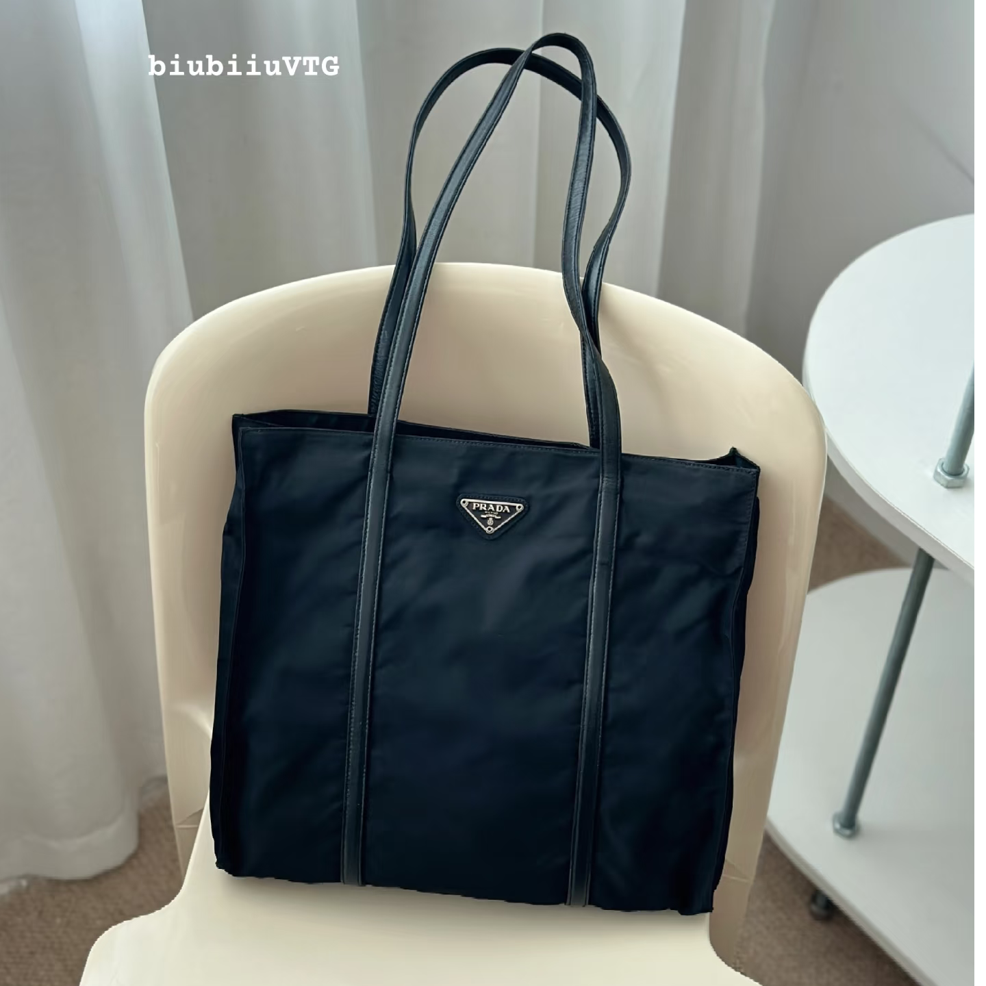 修复品Prada/普拉达黑色拼皮降落伞/BB11904098/4098