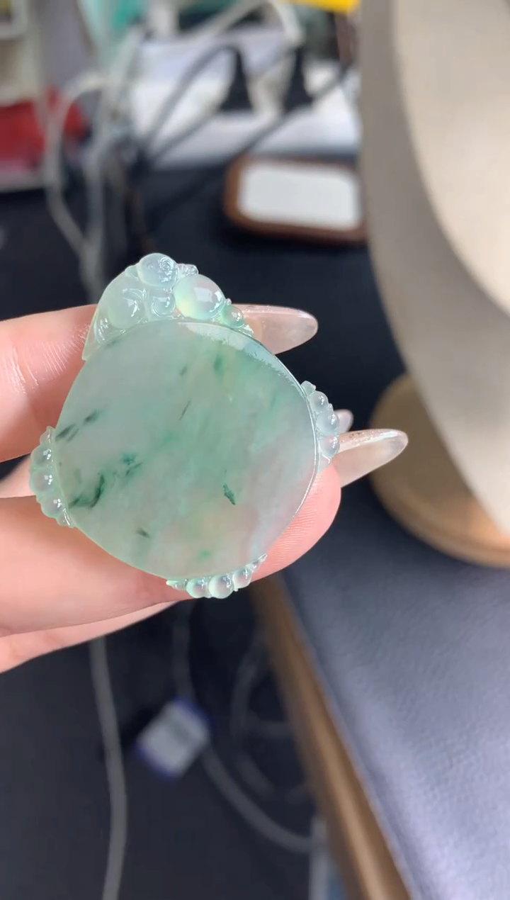 定制翡翠未镶嵌仿古无事牌