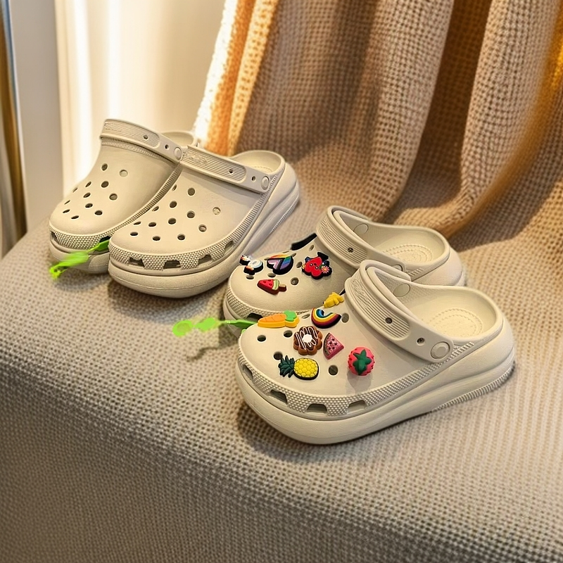 卡家/芙芙厚底洞洞鞋偏大拍小一码