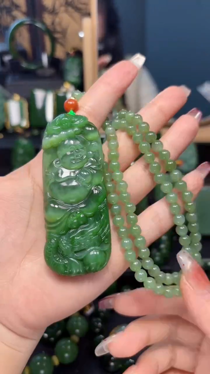 【闪购商品】和田玉（碧玉）吊坠(赠链)未镶嵌1