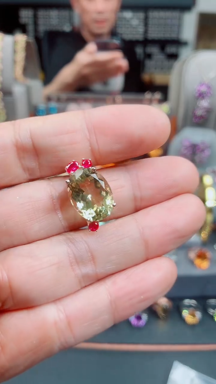 银S925镶嵌戒指水晶水晶戒指