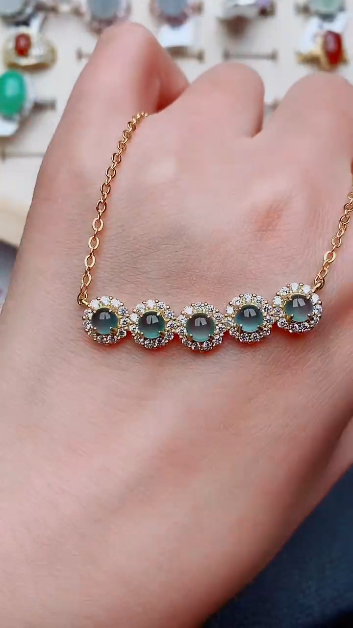 银S925镶嵌戒指翡翠...