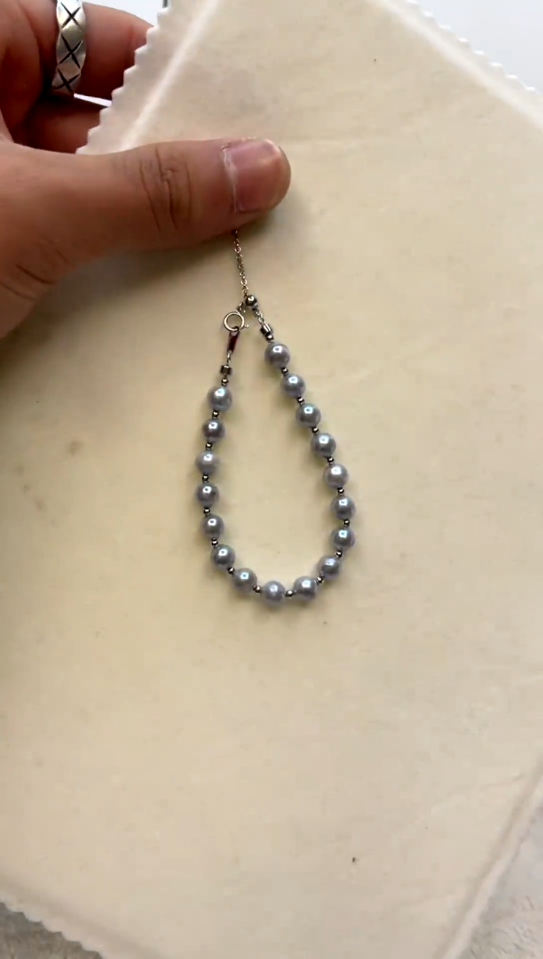 银S925镶嵌手绳海水珍珠5.5-6