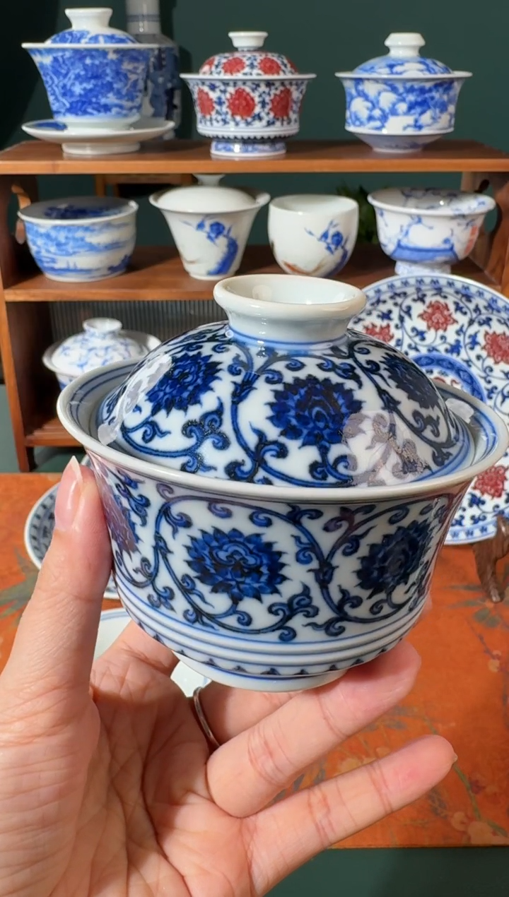 【闪购商品】杯刘建锋双沟莲马蹄盖碗