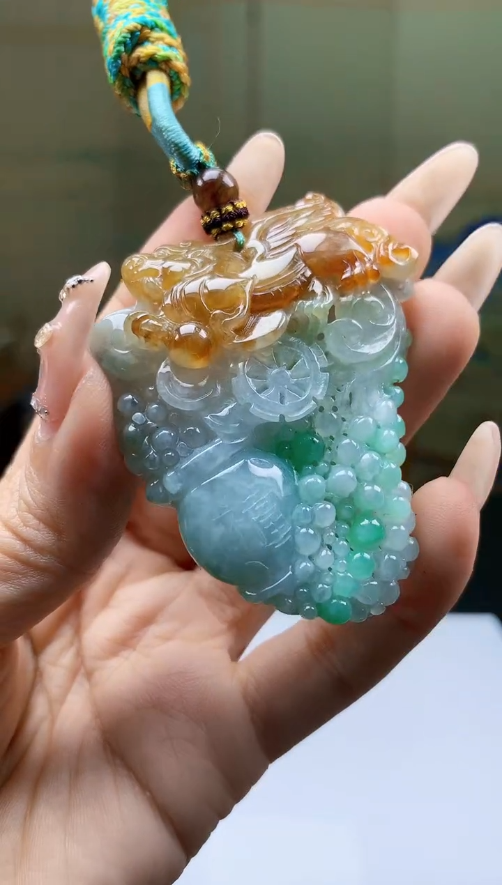 【闪购商品】定制翡翠未镶嵌5028ty-毛货挂件150