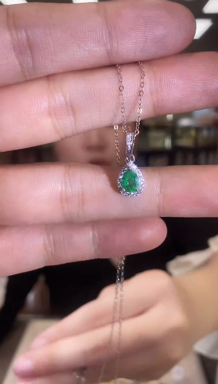 银S925镶嵌项链祖母绿05