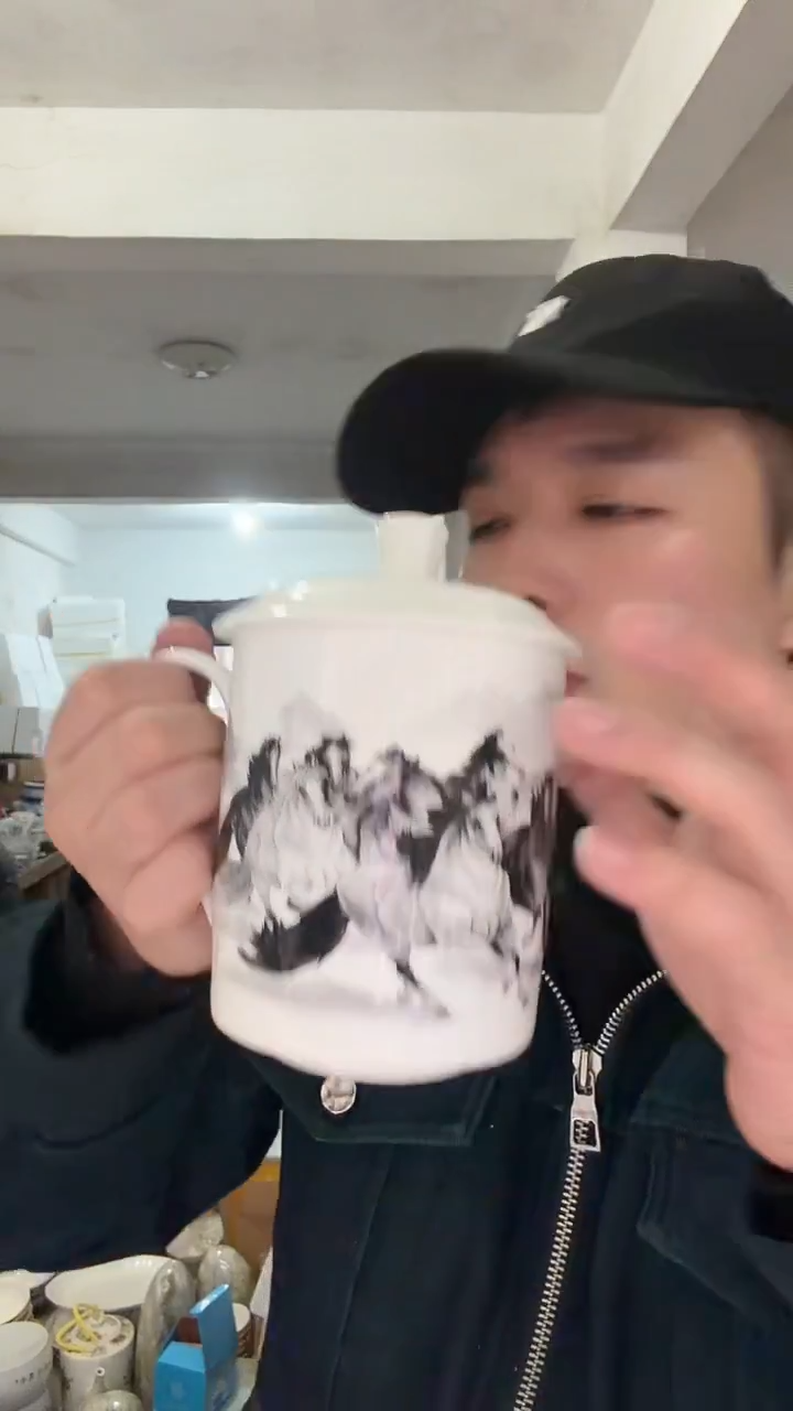 高温陶瓷马到成功杯子单个