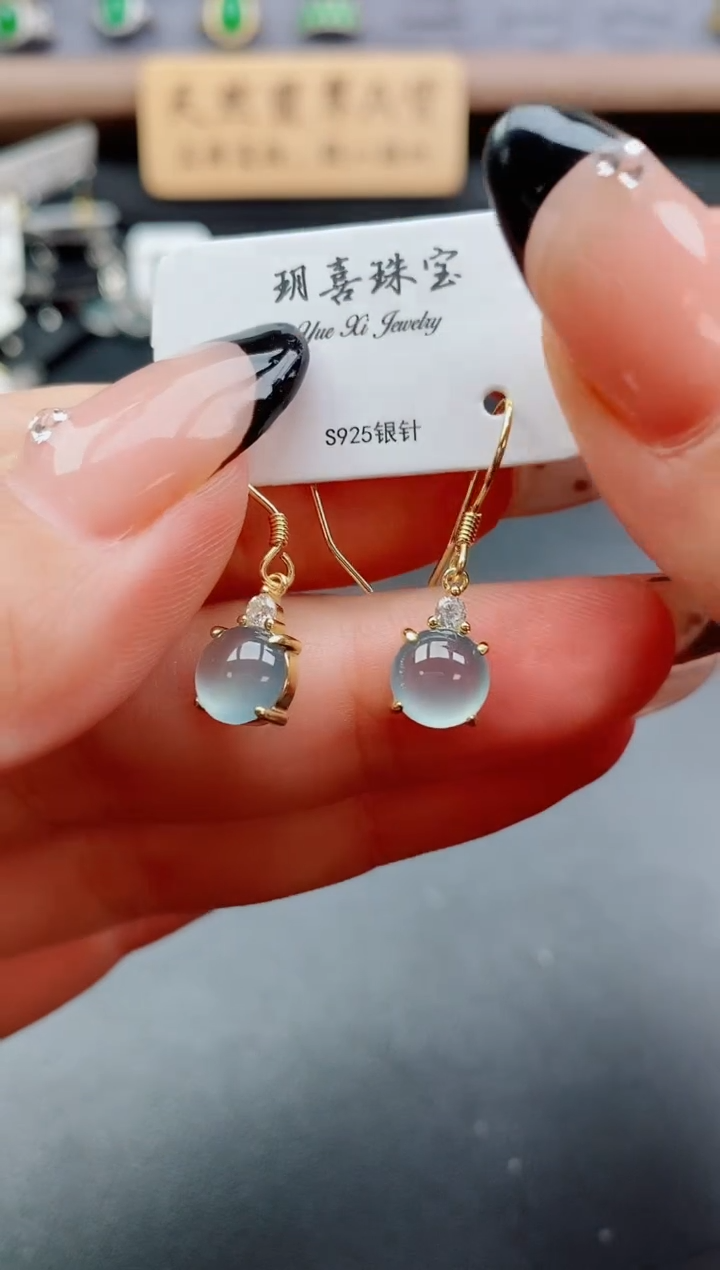 银S925镶嵌戒指翡翠1