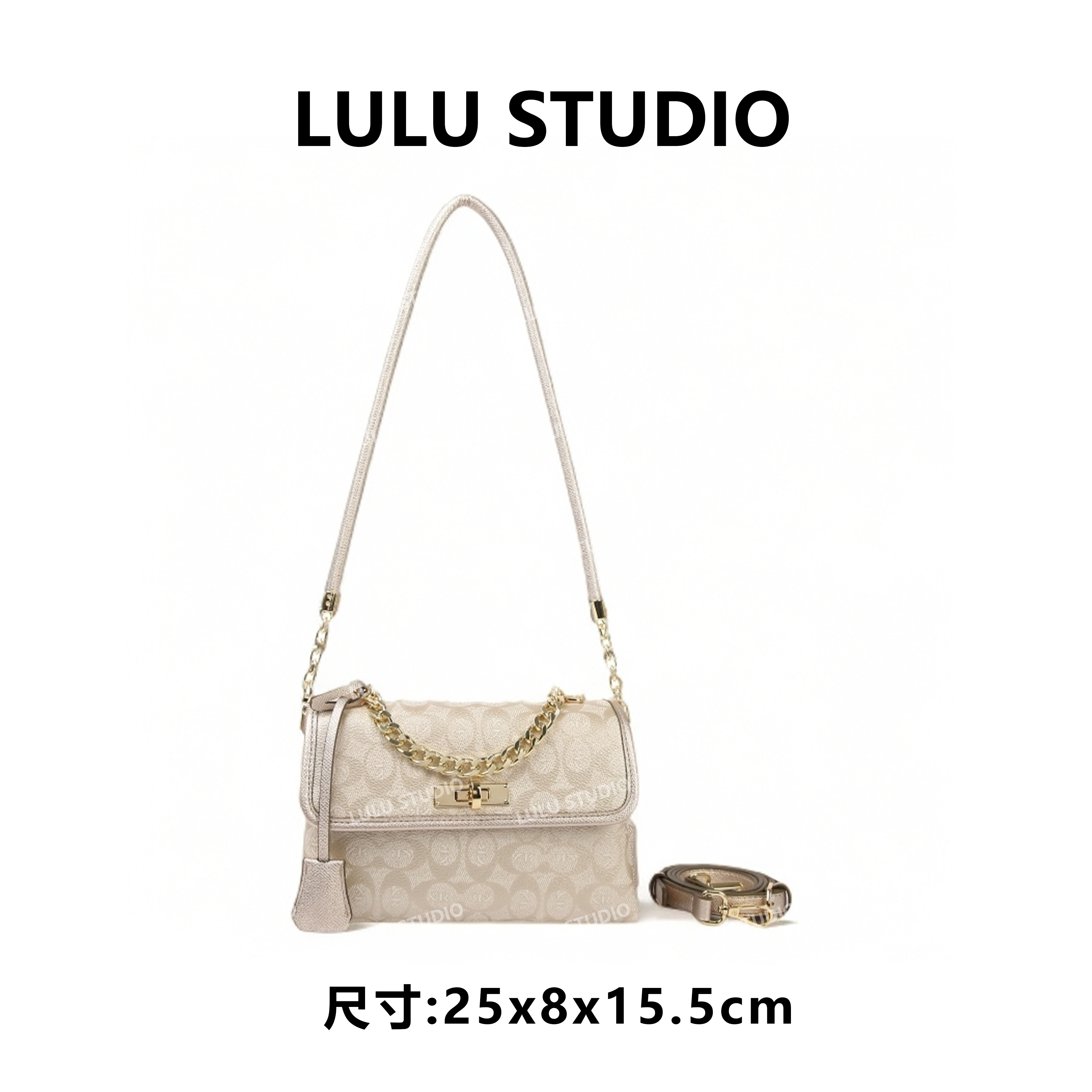 【LULU】SKL-7516-1-香槟色RAIN.CUN休闲百搭腋下斜跨女包