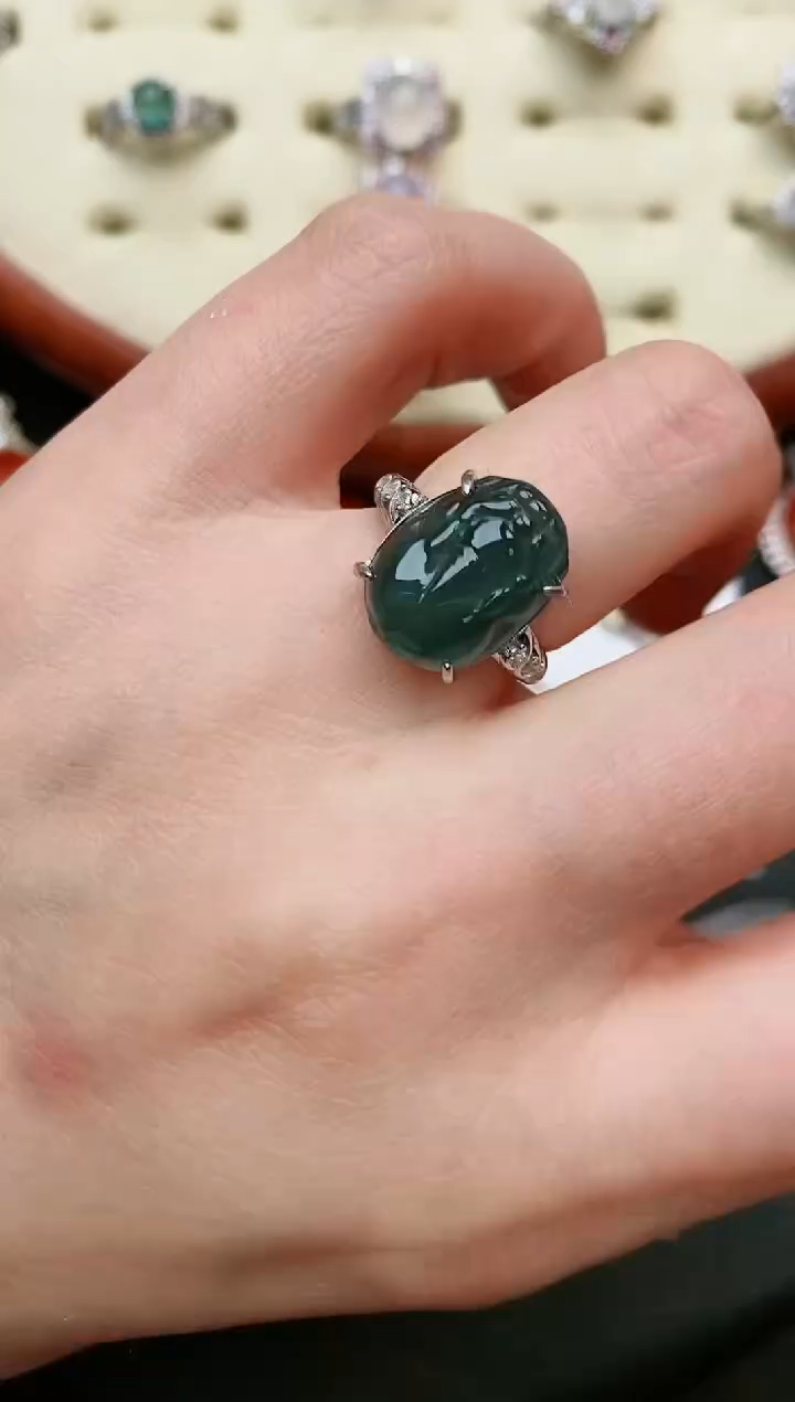 【闪购商品】翡翠戒指银S925镶嵌.....