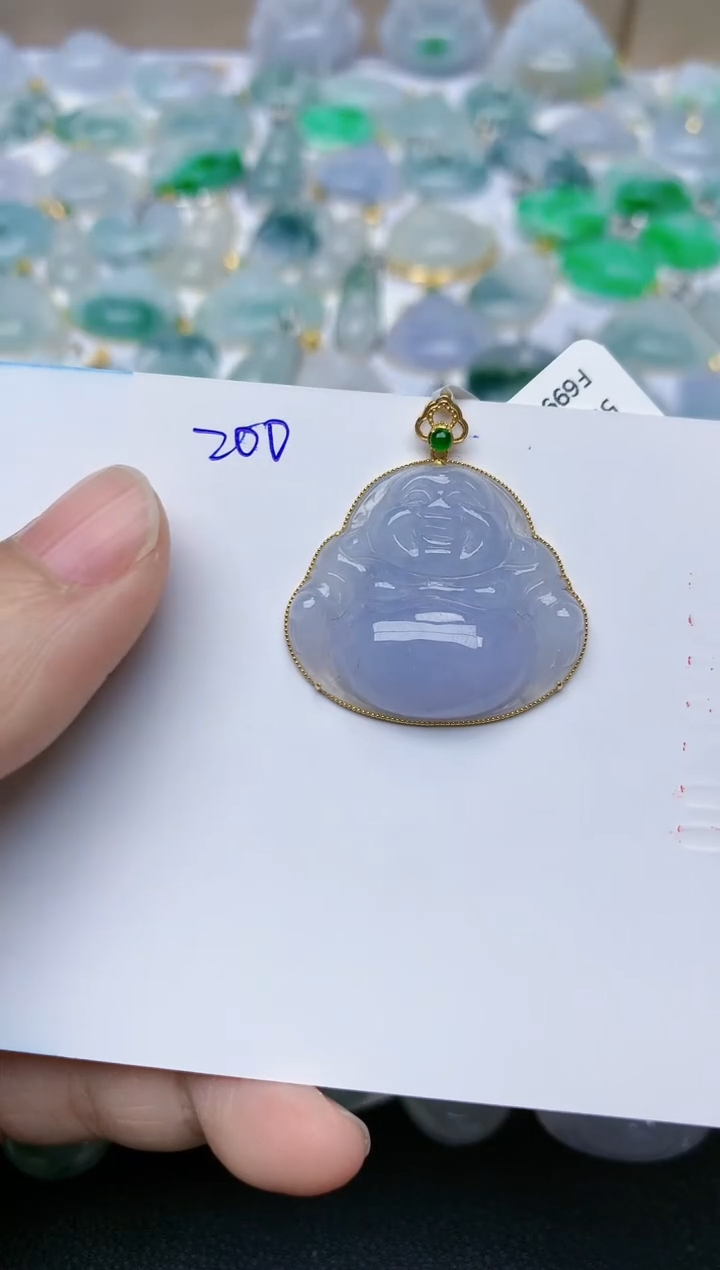 【闪购商品】翡翠颈饰18K金镶嵌200天然翡翠A货    