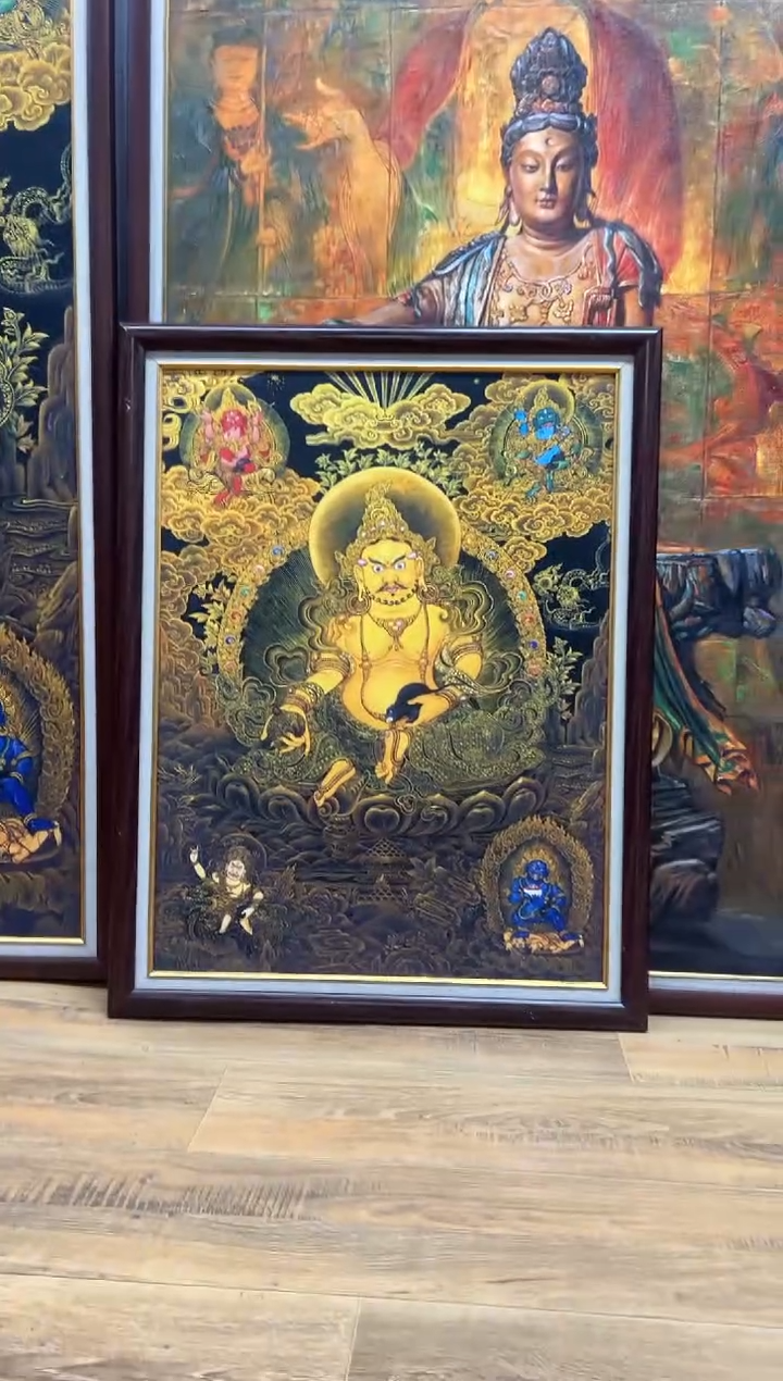 书法爷*黄财神带框尺寸70*90带框发货！