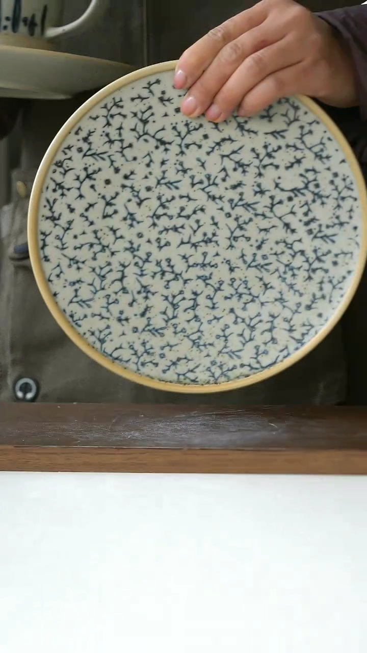 【闪购商品】陶瓷手绘悠然花早餐盘21cm@4-2@