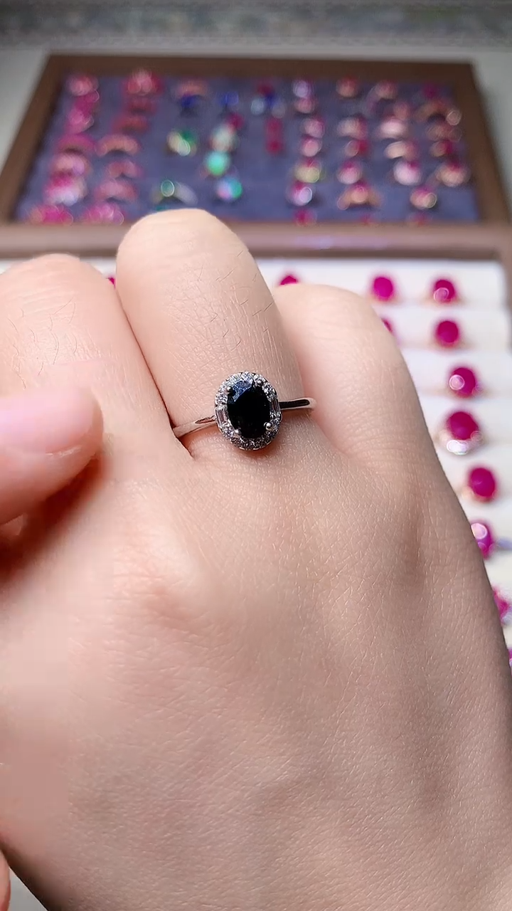 【闪购商品】蓝宝石戒指银S925镶嵌000