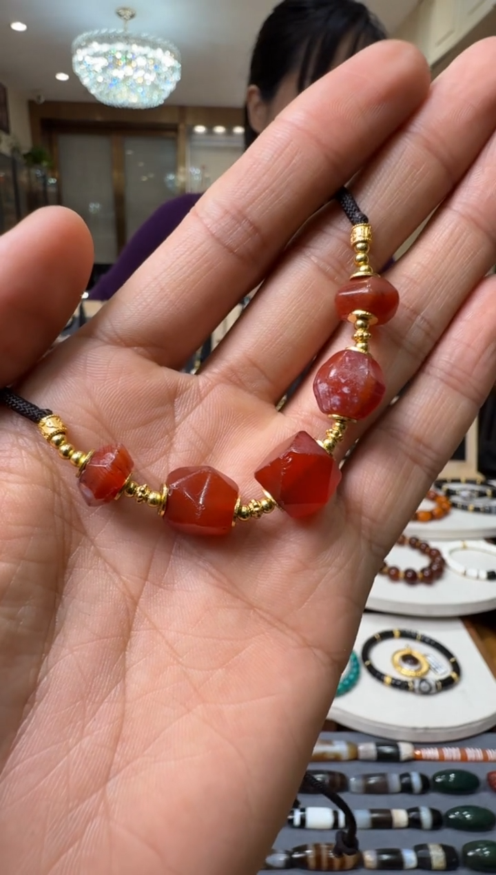 【闪购商品】玛瑙/玉髓珠宝半成品未镶嵌玛瑙珠项链