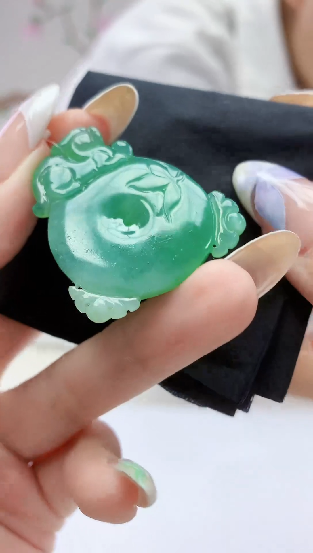 定制翡翠未镶嵌888ee-毛货挂件65