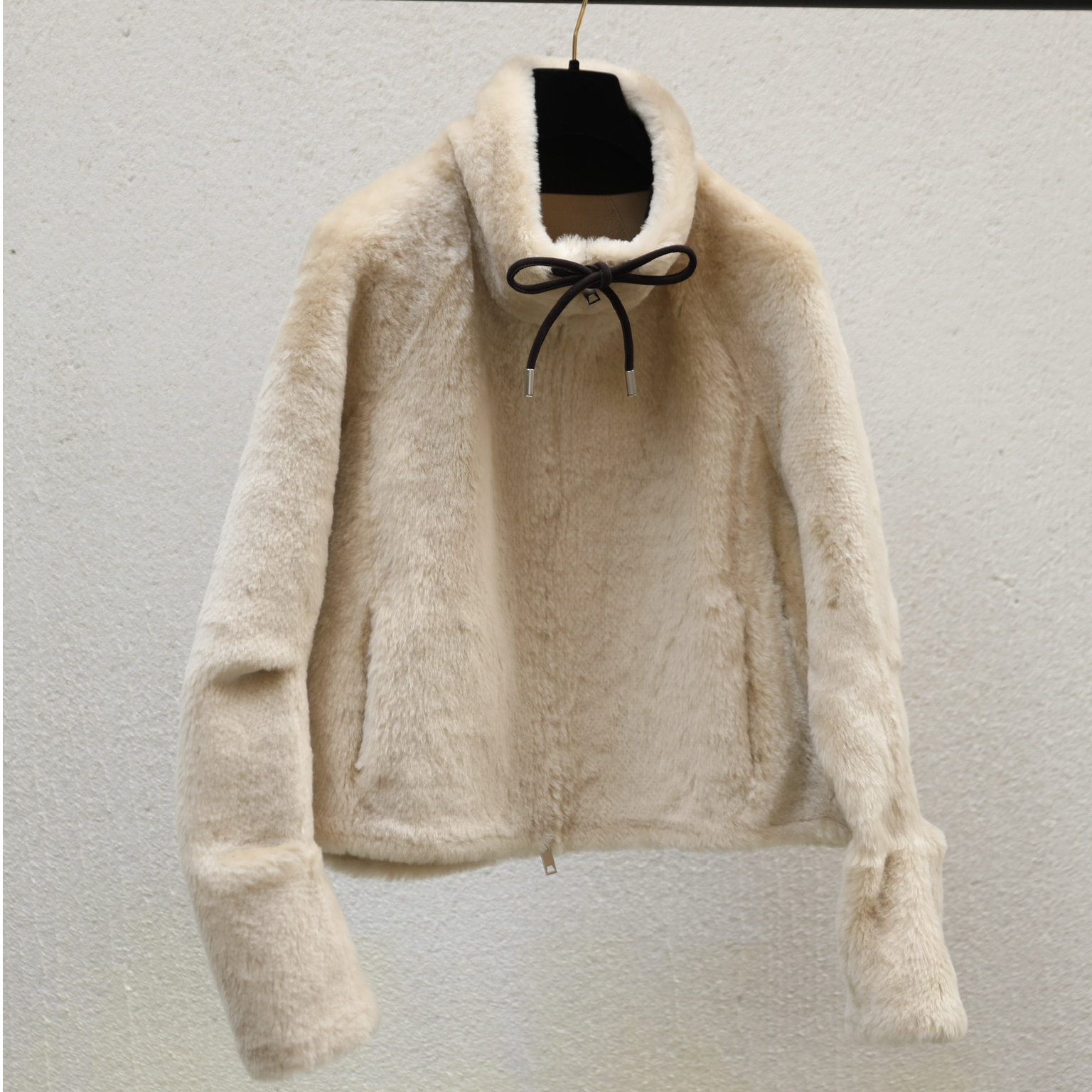 OkkaidoCamelLomanShearlingZipJacket浅驼静域洛曼皮毛一体外套