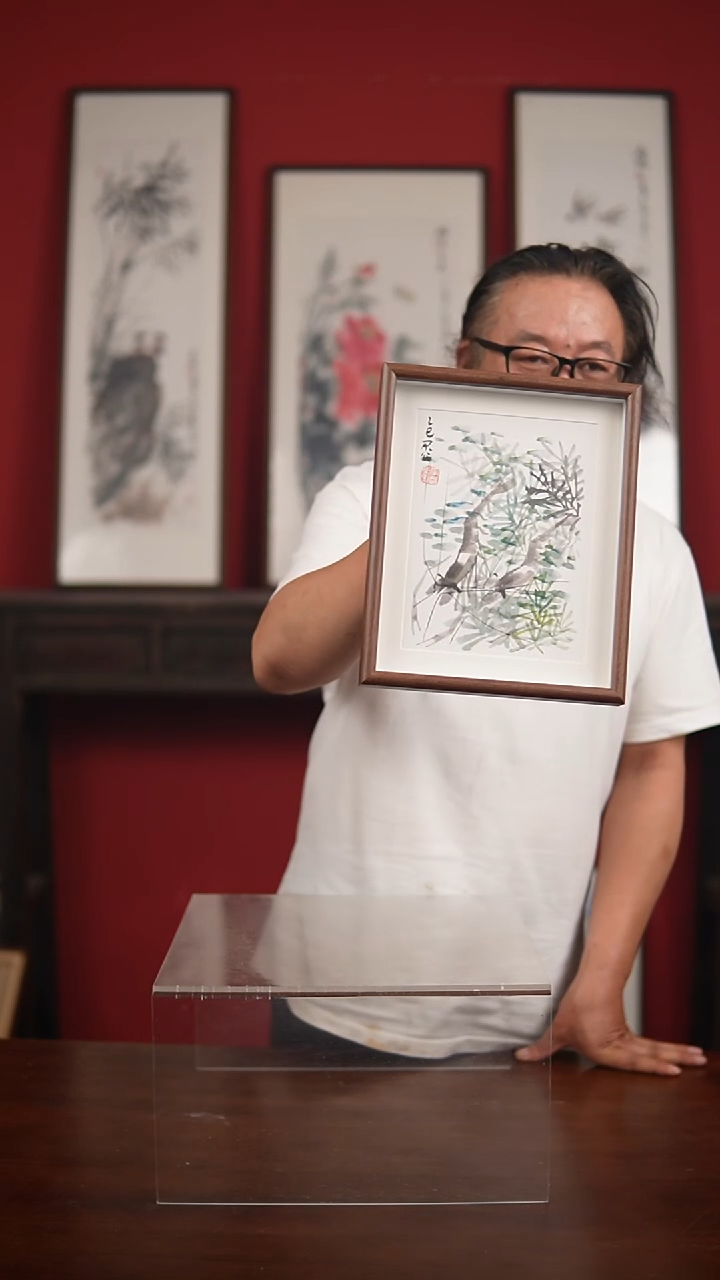 国画手绘-10寸摆台李庆云作品