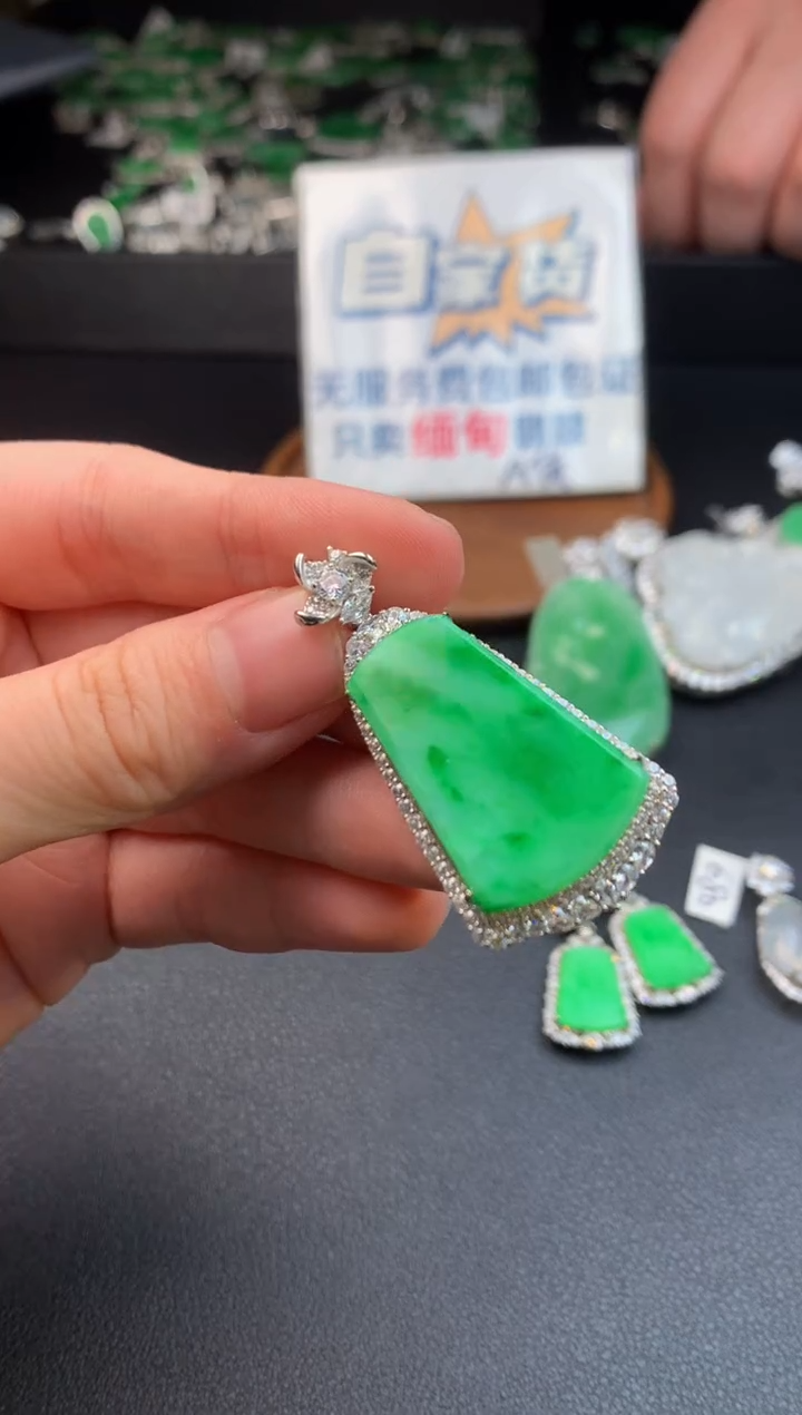 【闪购商品】翡翠颈饰银S925镶嵌翡翠1