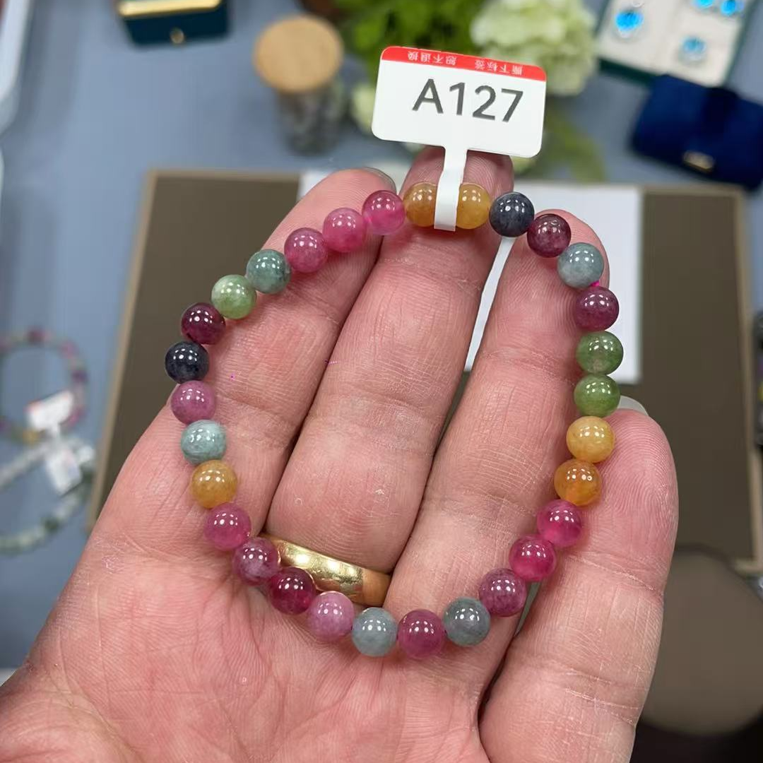 A127碧玺小卡单圈手串