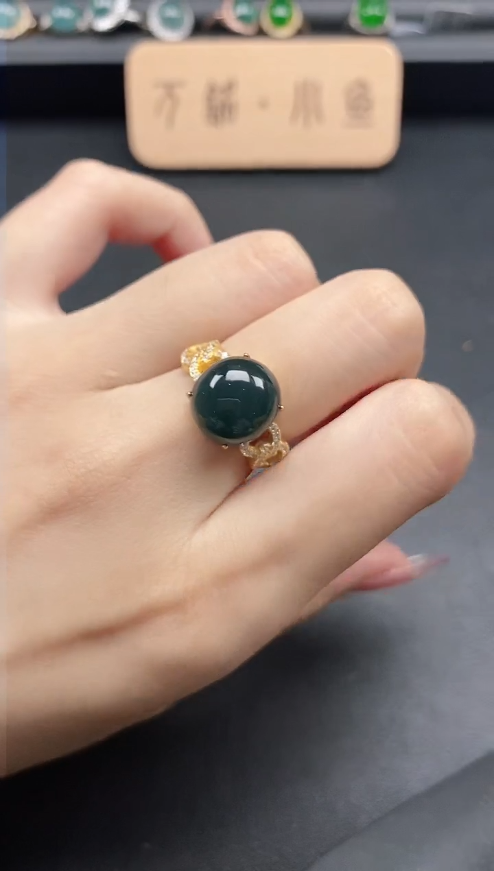 翡翠戒指银S925镶嵌51151