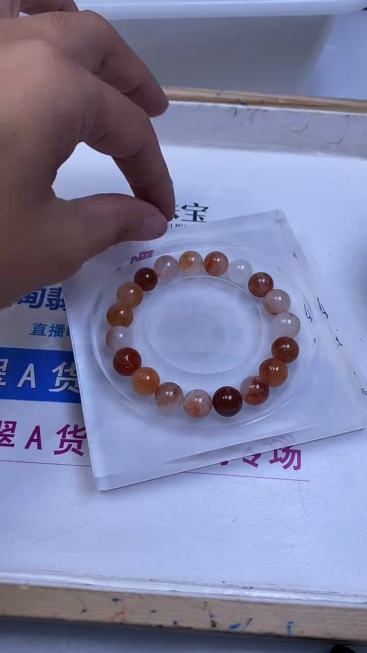 未镶嵌珠宝半成品水晶红兔毛10mm5个9.9元（3号）