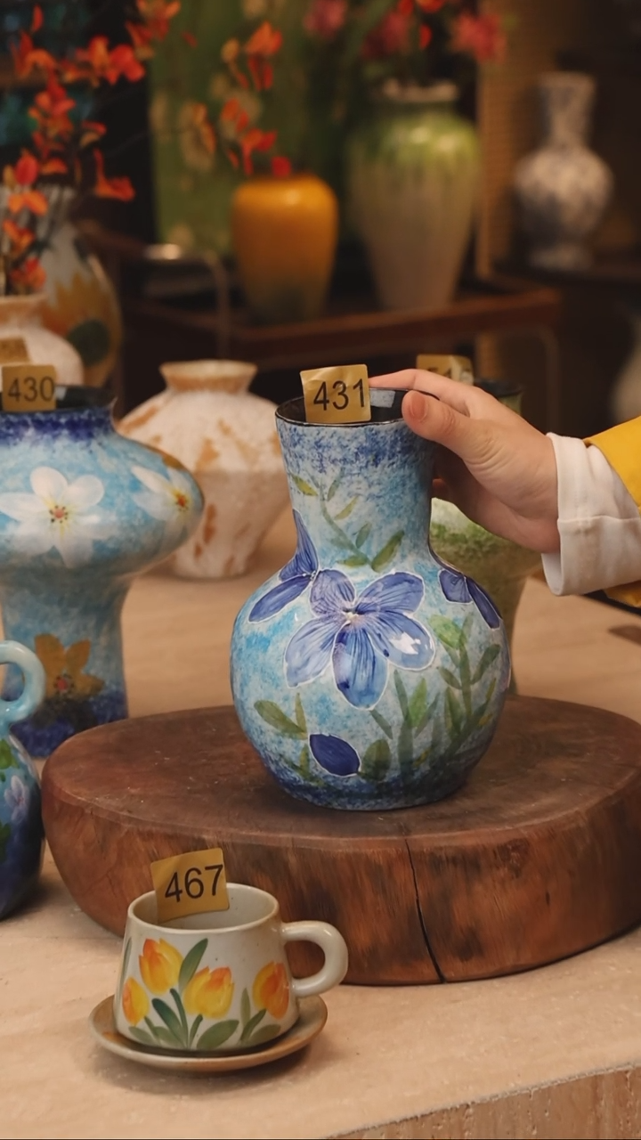 陶瓷431景德镇设计师手作花器摆件侘寂风