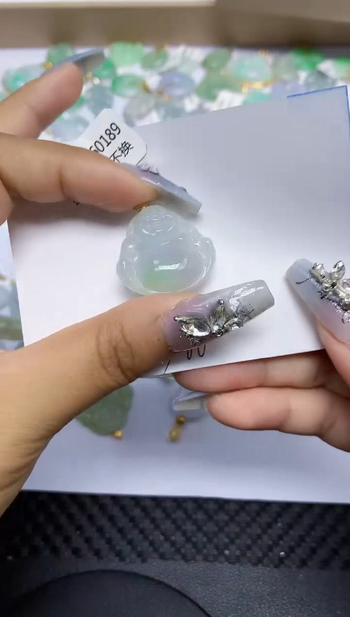 翡翠18K金镶嵌颈饰天然翡翠A货 