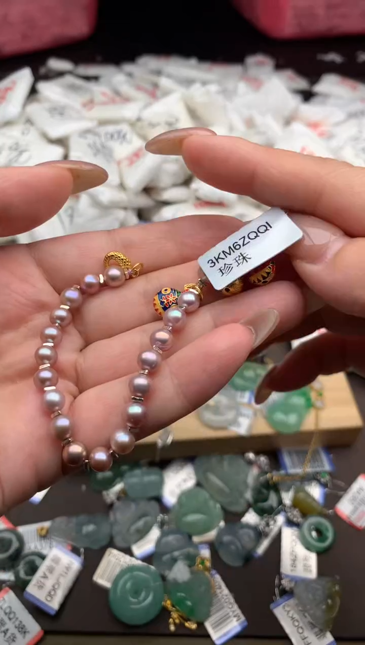 【闪购商品】淡水珍珠手绳银S925镶嵌一