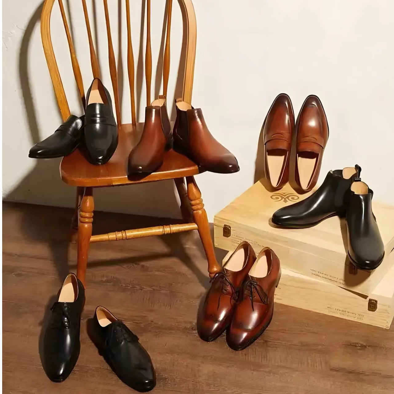 头层牛皮男士真皮皮鞋2025新款通勤商务正装皮鞋休闲一脚蹬断码鞋